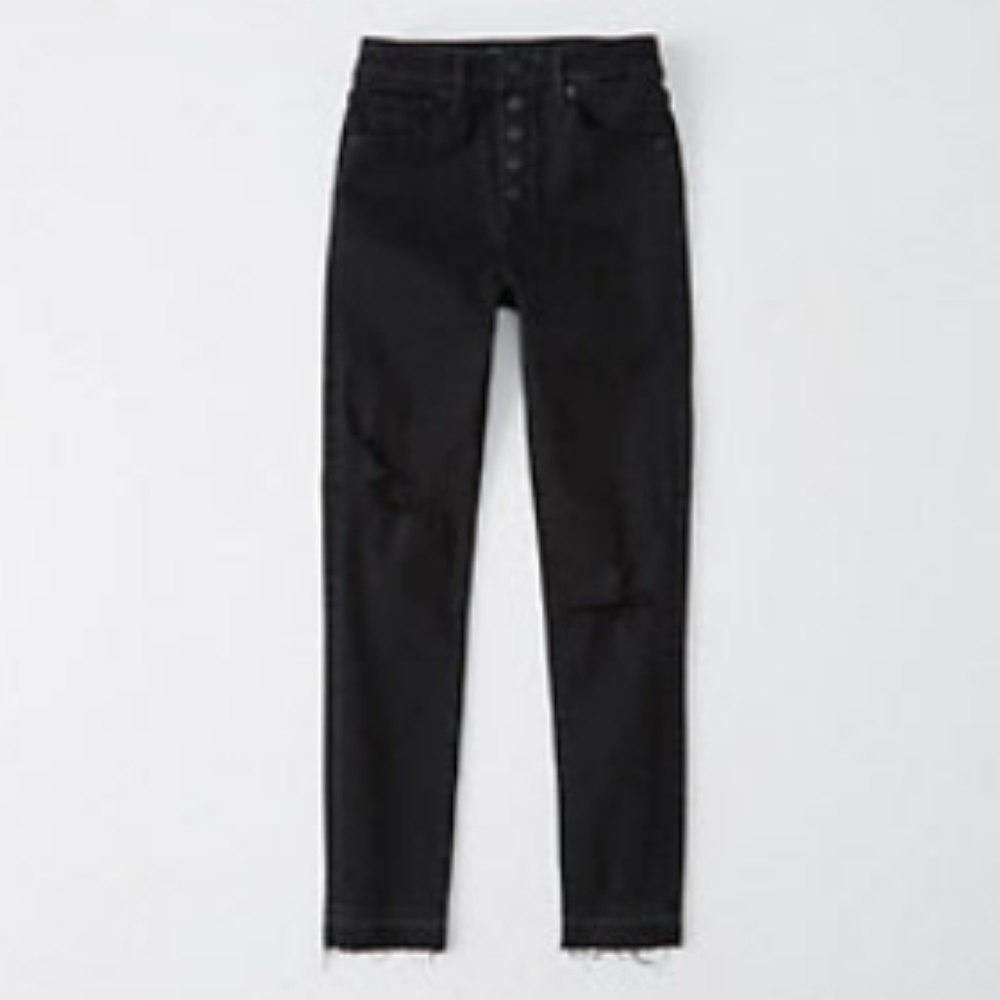 Abercrombie high rise button front skinny jeans